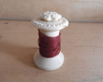 Antique Screw Top Bone Thread Spool - I & W Taylor - English - c. 1860
