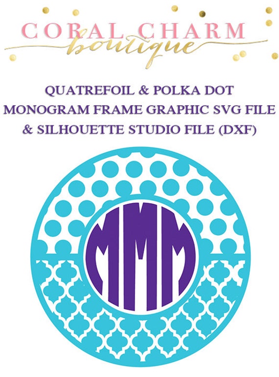 Download Items similar to Quatrefoil & Polka Dot Monogram Frame ...