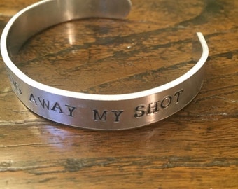 Hamilton Bracelet, Im Not Throwing Away My Shot bracelet , Broadway inspired jewelry, handstamped jewelry