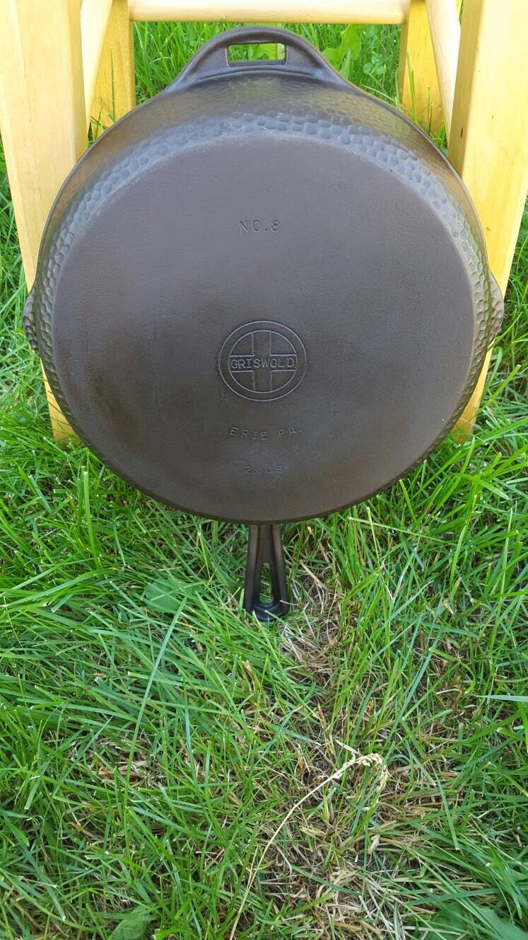 HAMMERED 8 Griswold Cast Iron Skillet With by CastIronCrusaders