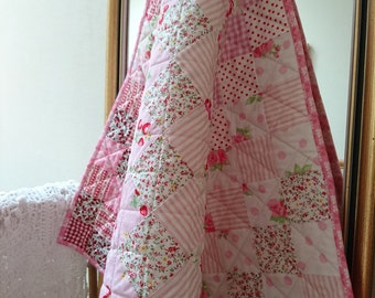 Strawberry Pink Baby Quilt