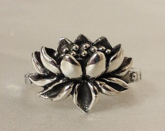 Lotus Ring, Sterling Silver lotus ring