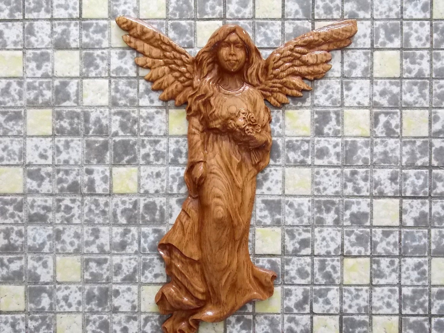 Wood Carved Angel Wings Wall Decor Wood Carving Angel