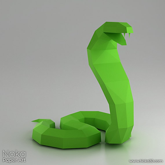 Cobra snake 3D papercraft model. Downloadable DIY by NokaPaperArt