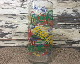 Vintage Coca Cola Large Glass Vase