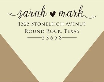 custom Return Address Stamp,curly font - Self-Inking Address Stamp - Custom Address Stamp-custom rubber stamp-wedding address stamp