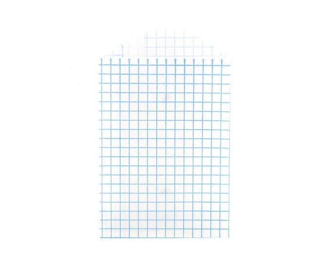 GRID PAPER BAGS (Set of 12) - Blue Graph Grid Pattern (11.3cm x 7.2cm)