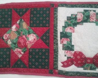 Quilted Table Runner, Christmas Table Runner, Home Decor, Quilted Christmas Decoration, Table Runner