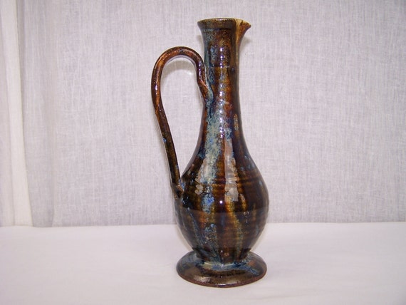 Vintage Ceramic Pitcher Vase Handcrafted Exquisite Multi-Color