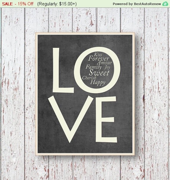 LOVE wall art decor Living room art bedroom wall by LilChipie