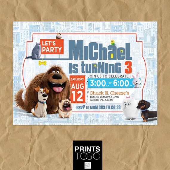 Secret Life Of Pets Invitations 9