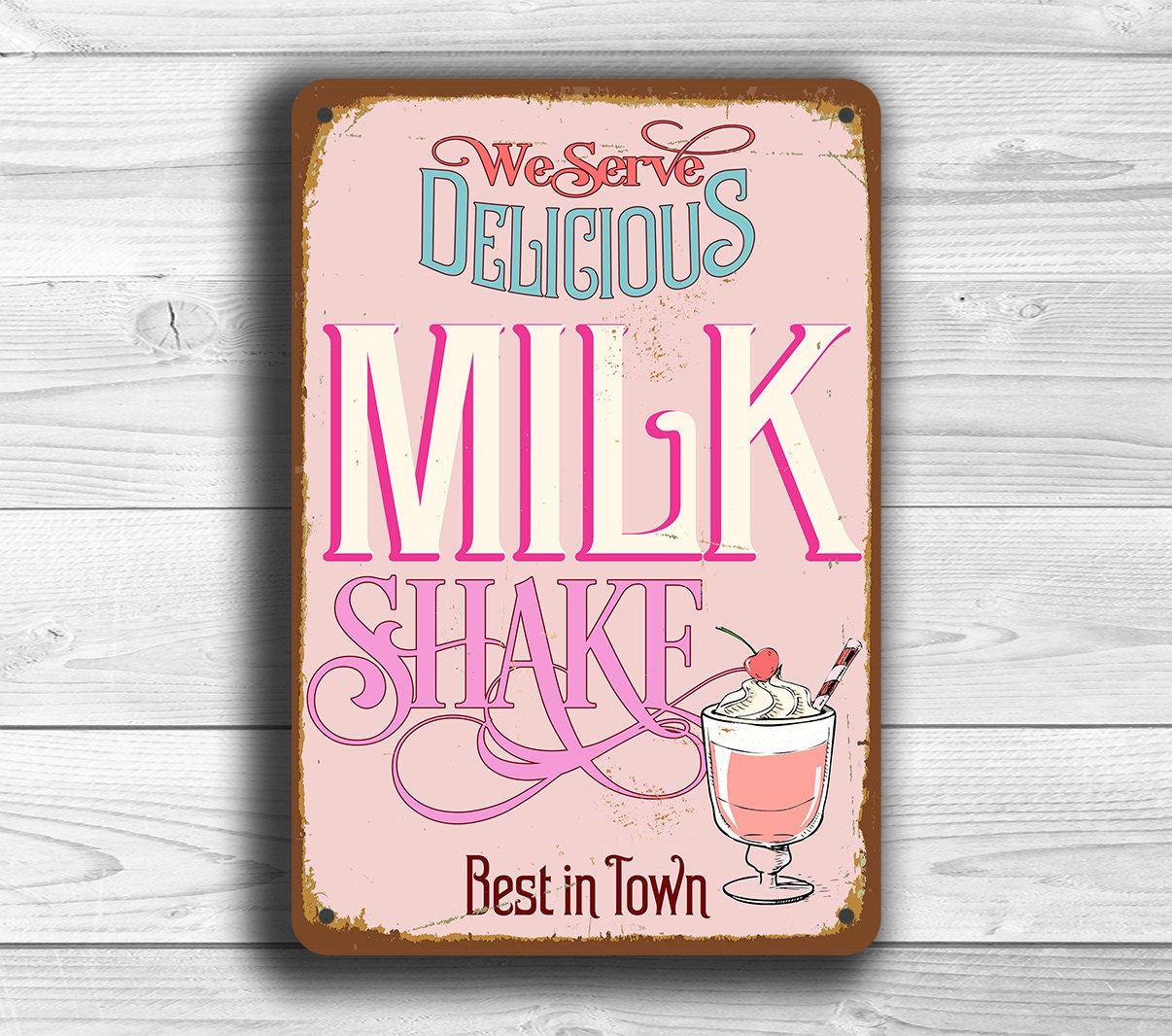 MILKSHAKE SIGN Milkshake SignsVintage style Milkshake