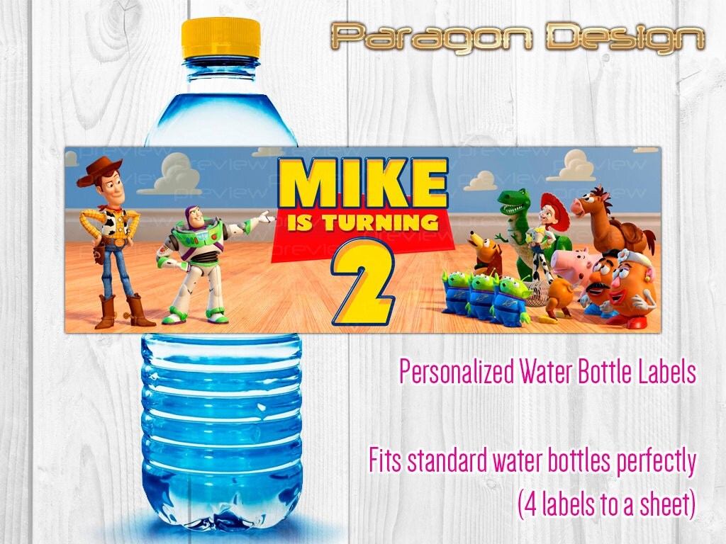 Toy Story Water Bottle Labels Personalized Printable