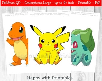 Pokemon GO Centerpieces - Pokemon Centerpieces - Pokemon GO - Pikachu Centerpieces - Eevee Centerpieces - Pokemon party - Pokémon printable