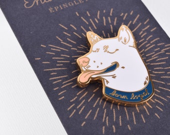 Dog Enamel Pin - White Dog Head Pin