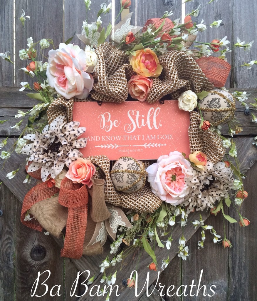 Everday Wreath Burlap Wreath Scripture Sign Christian