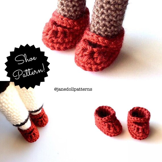 Crochet Doll Shoe Pattern Crochet Mary Jane by JaneDollPatterns