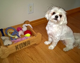 Dog Toy Box - Wood, Customized Storage Box For Puppy Toys
