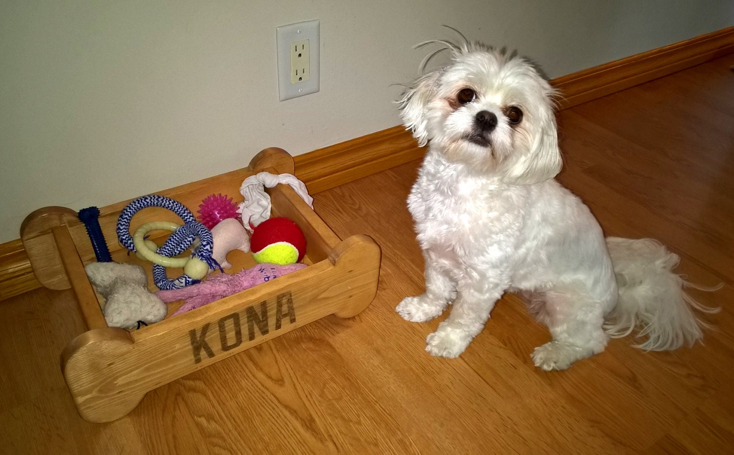 Dog Toy Box Wood Customized Storage Box For Puppy Toys