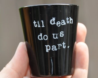 Wedding shot glasses personalized shot glass custom shot glasses goth bachelorette party glass wedding gift bridesmaid gift groomsmen gift