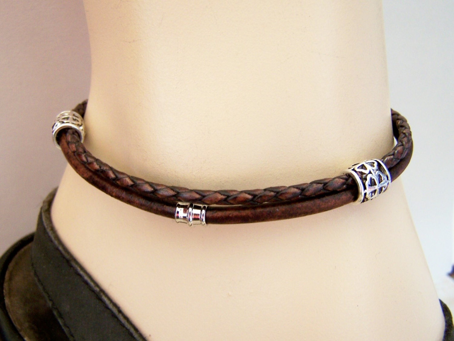 Leather Anklet for Men Bolo Cord Anklet Womens Ankle