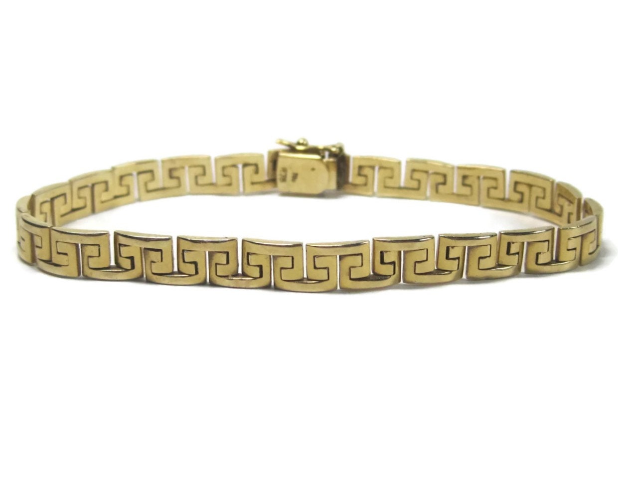 Vintage 6mm 18K Greek Key Bracelet 7 Inches   Il Fullxfull.1045925664 Odr8 