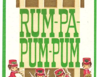 Little Drummer Boy Vintage Christmas Card Unused Mid-Century