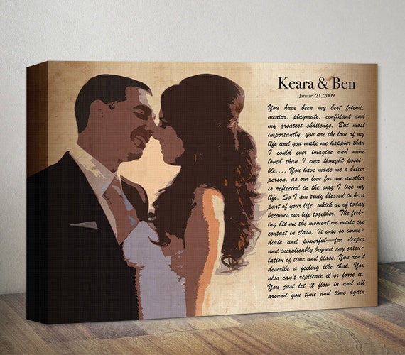 Anniversary Gift, Pop Art Photo Lyric Canvas Art, Custom Old Wedding ...
