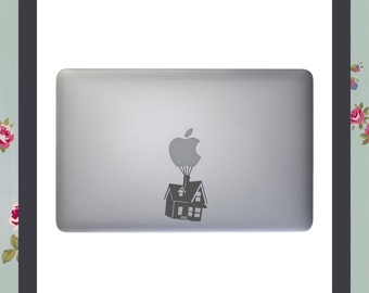 House floating up on balloons, Macbook Decal, Apple Macbook, iPad and other laptop