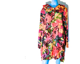 Vintage Floral Dress Colorful Summer