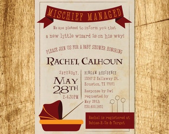 Harry Potter Baby Shower Invitation | Custom Wizard Invitation | Printable Digital Download | 5x7" A7