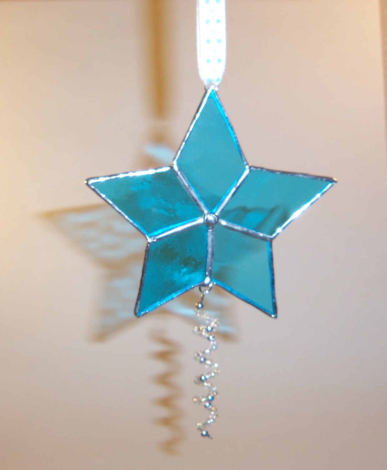 Stained Glass Star Ornament/SuncatcherHoliday Light Blue