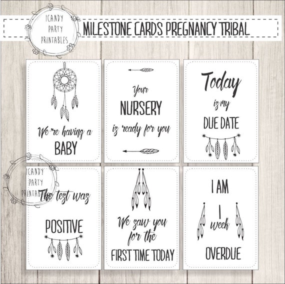 Pregnancy Milestone cards Tribal milestone cards New baby
