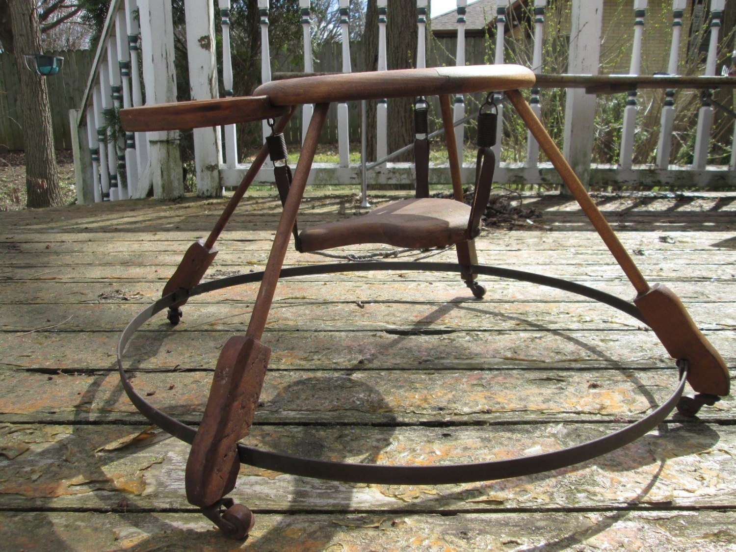 Antique Victorian Wooden Baby Walker Jumper by Knobbing4Apples