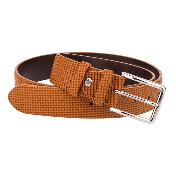 Brown leather belt Mens designer belts Beige nubuck suede