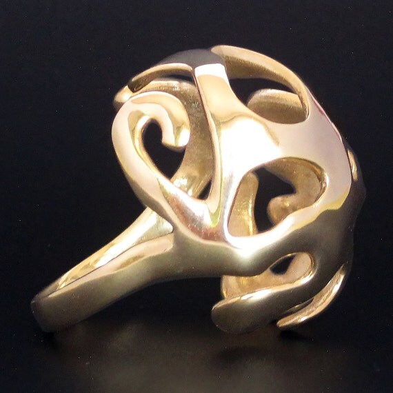 Gold Statement Ring Statement Ring Gold Gold Plated Ring