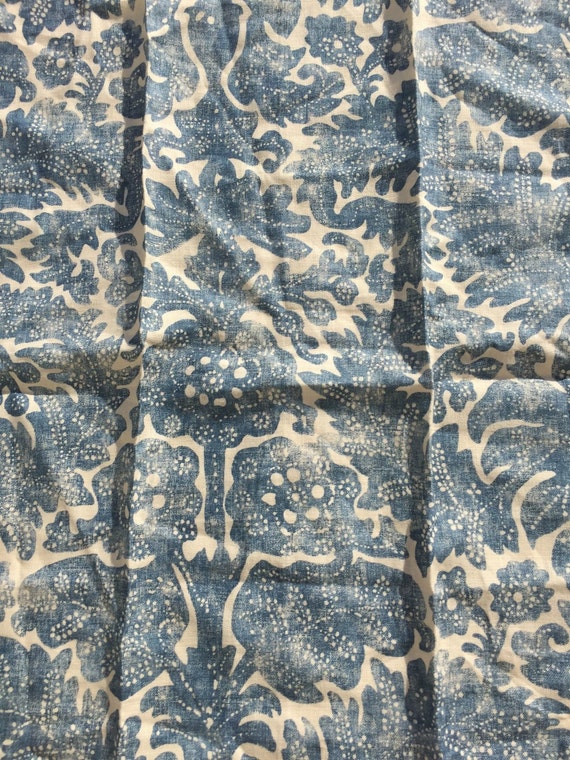 RALPH LAUREN Fabric Antibes Batik Chambray Denim USA Linen