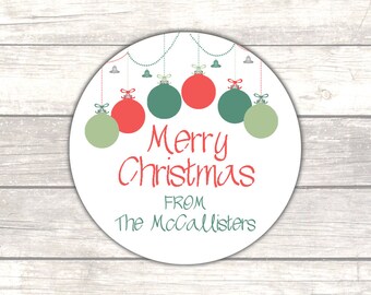 Merry Christmas stickers - Christmas gift stickers - Holiday gift stickers - Christmas gift labels - Christmas envelope seals (CH006)