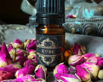 5ml BULGARIAN ROSE essential oil with Rose Quartz gemstone ~ Oil of Love ~ Healing ~ Heart Chakra ~ Aphrodisiac ~ Nightshade Botanicals