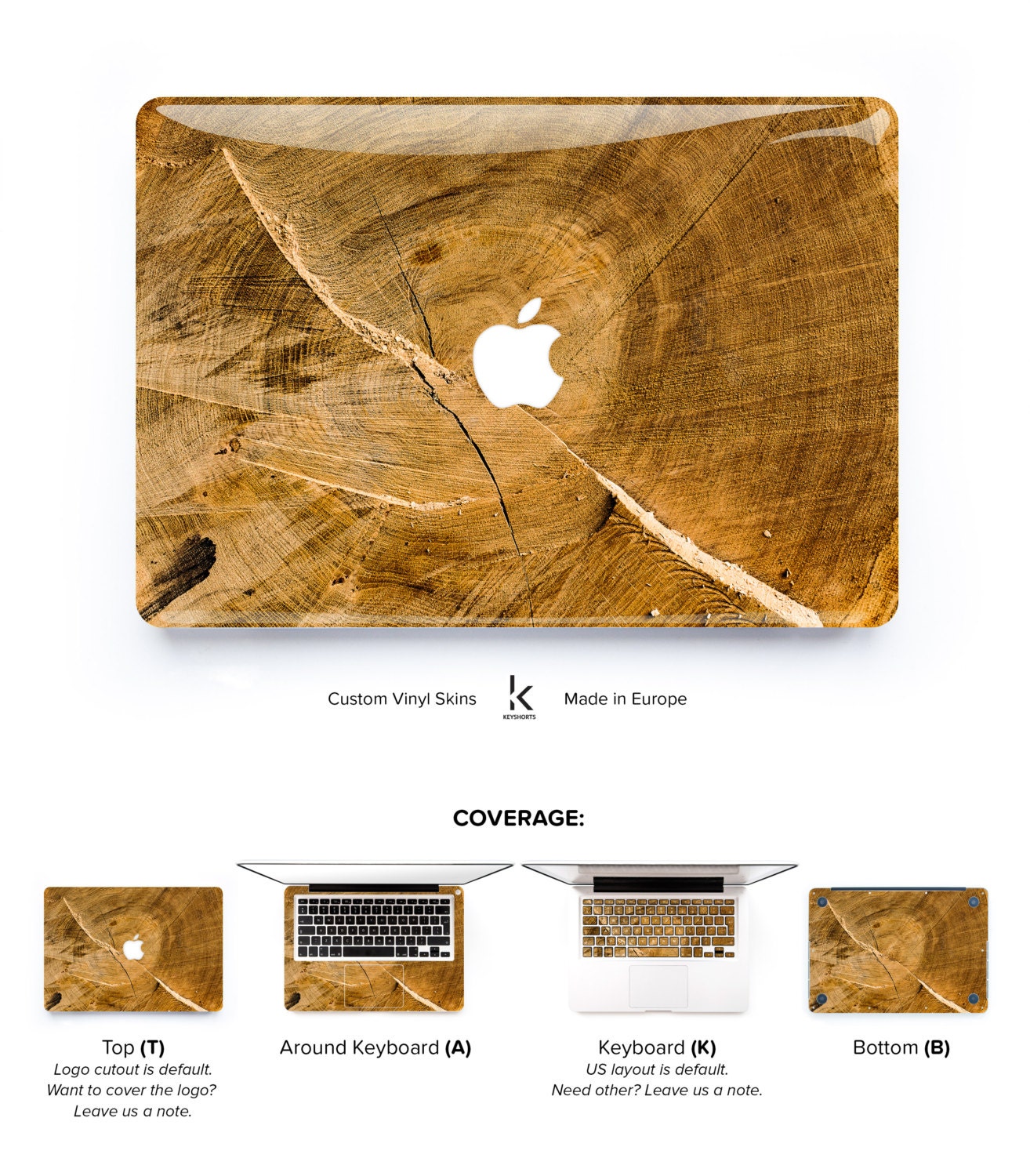 Macbook Wood Soft Skin Vinyl decal Macbook Pro Skin Macbook
