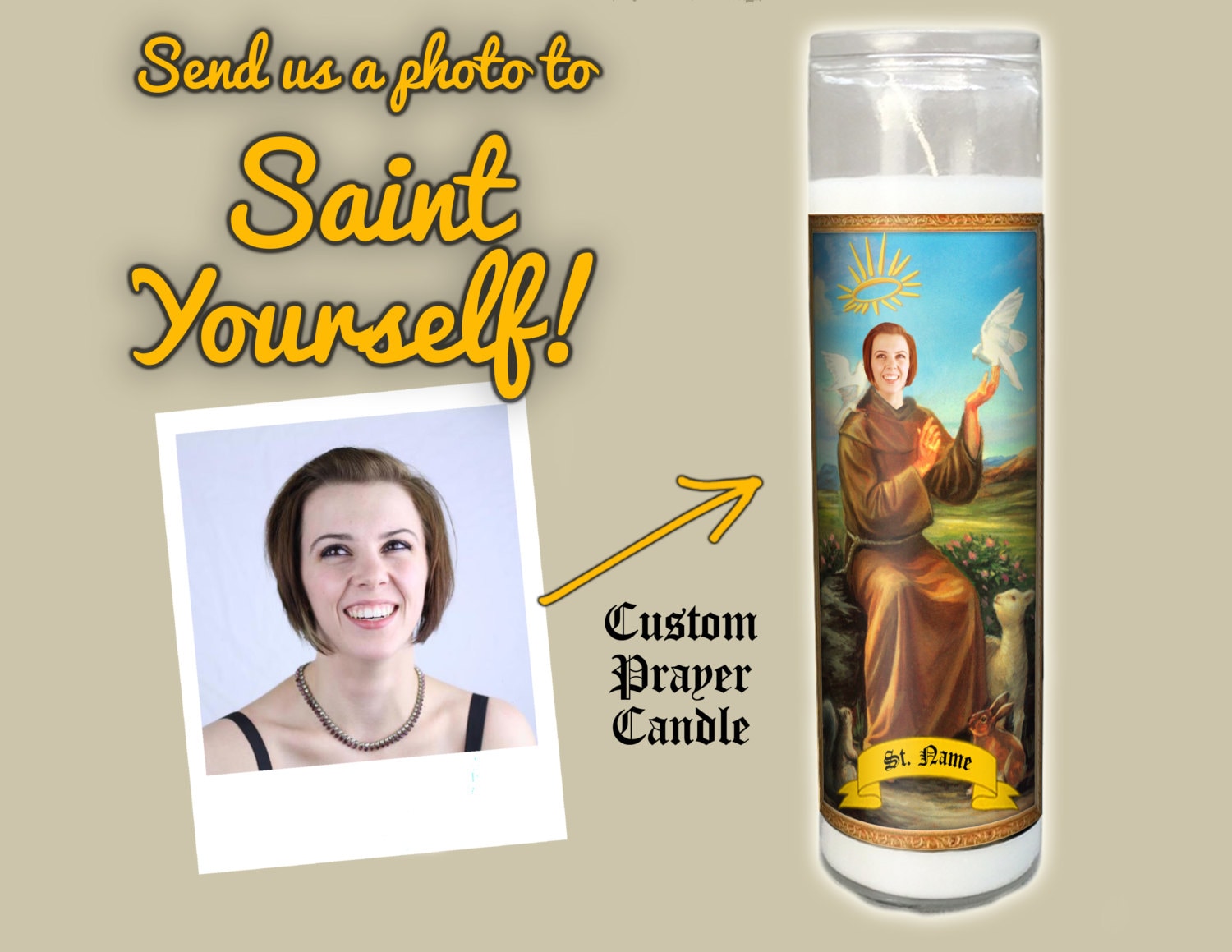 Saint Candle The Friar Custom Prayer Candle Personalized