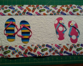 Summer Fun Flip Flop Quilted Table Runner