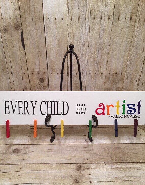 Every Child is An Artist. Wall Hanging. Art Work Display. Hand