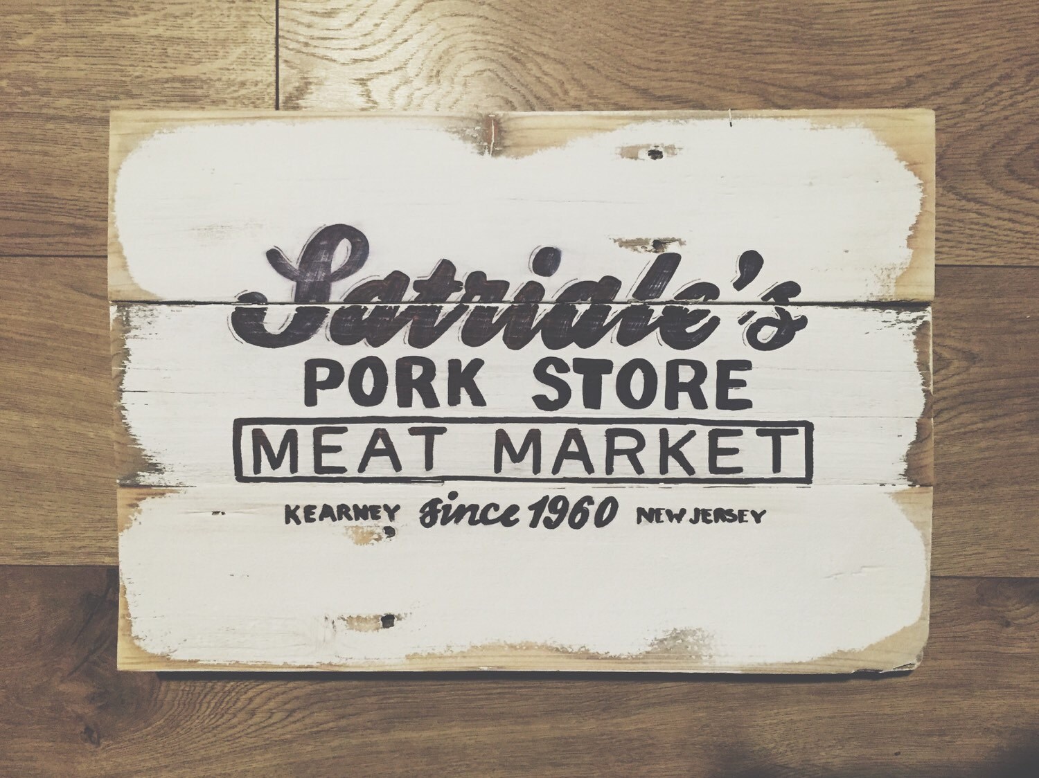 Vintage pork store sign by RufusSalvagedGoods on Etsy