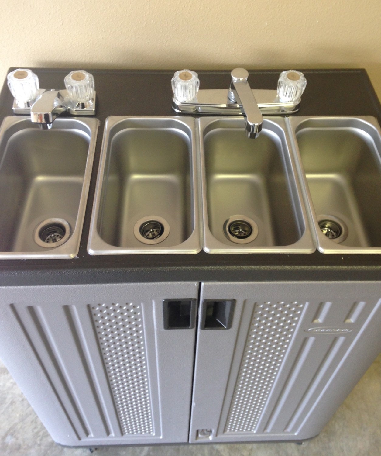 Electric Portable Concession Sink 3 Compartments Hand