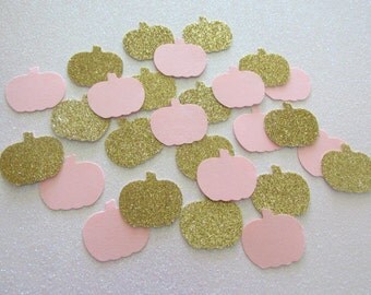 200 Little Pumpkin Confetti Little Pumpkin First Birthday Pink Gold Little Pumpkin Party Pink Gold Pumpin Confetti Fall Birthday Decor