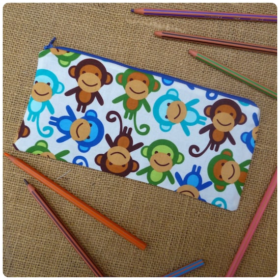 Monkey Pencil Case Monkey Pencil Pouch Personalised Pencil