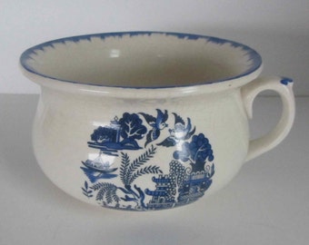 Vintage Childs Chamber pot, Vintage Blue and White English pot, PEK Pottery, Made in England