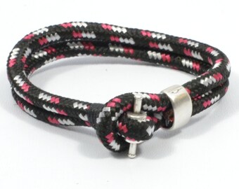 black paracord bracelet, men rope bracelet, nautical bracelet, men jewelry, surfer bracelet, beach jewelry, men women hipster bracelet