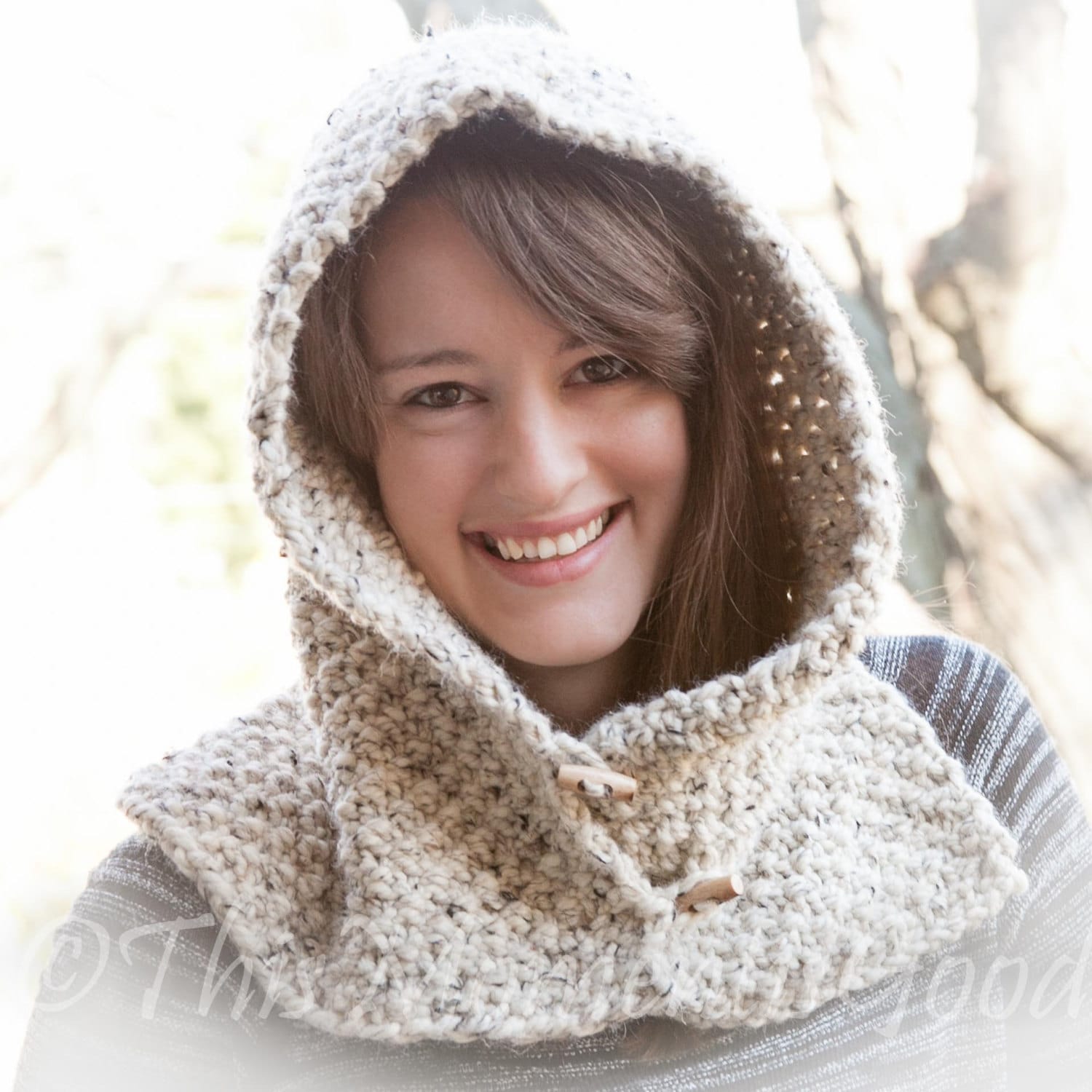 Loom Knit Hood With Cowl PATTERN. Child, Teen & Adult Sizes. Chunky, Over...